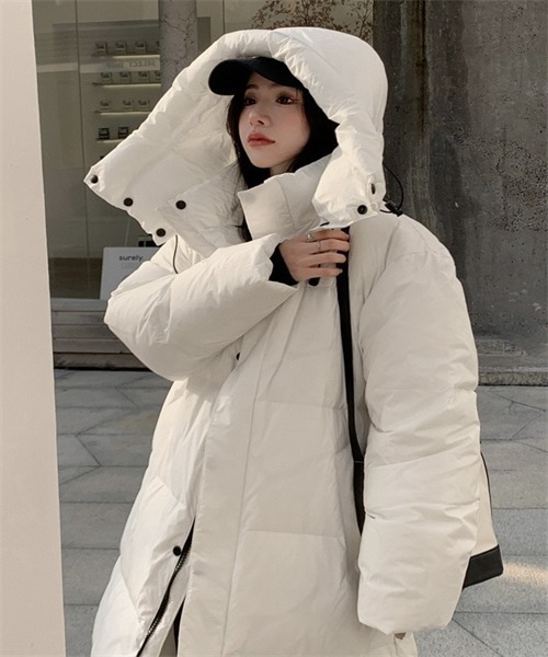 FREE STYLISTS ダウンコート ダウンジャケット フード付きロングダウン