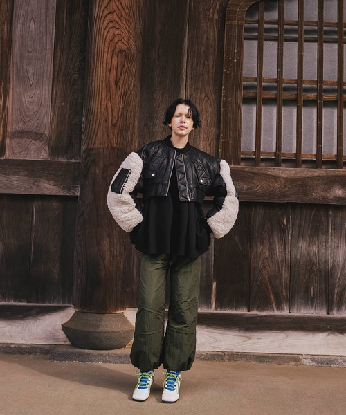 OMMO（オーエムエムオー） ma1 ma-1 SLEEVE BOA SHORT MA-1 レディース