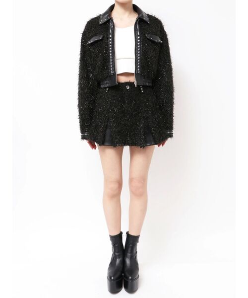 GYDA（ジェイダ） ブルゾン アウター ラメツイードチェーンジャケット