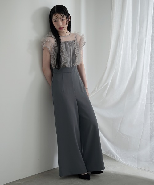 Callarus パンツドレス 「Callarus」チュールフリル使いデザイン