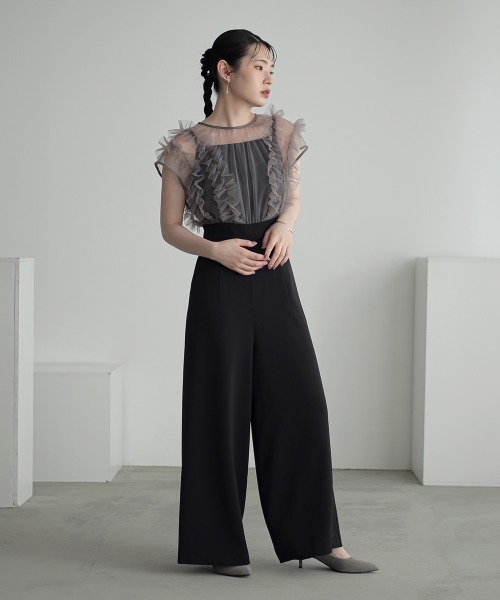 Callarus パンツドレス 「Callarus」チュールフリル使いデザイン