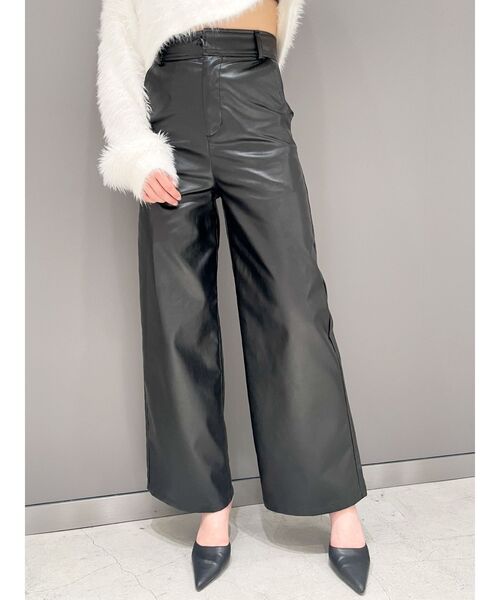 GYDA（ジェイダ） パンツ フェイクレザーワイドパンツ レディース