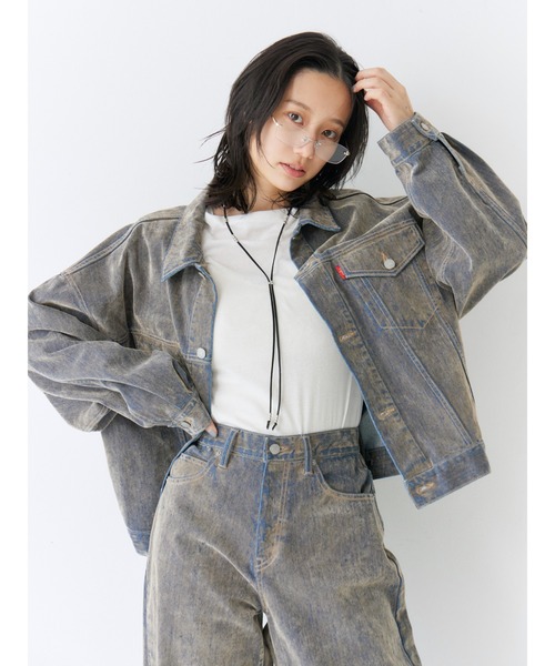 Ungrid（アングリッド） デニムジャケット gジャン フロッキー起毛