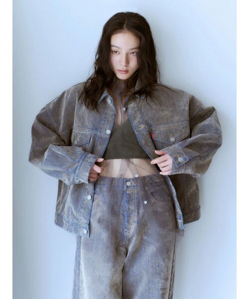 Ungrid（アングリッド） デニムジャケット gジャン フロッキー起毛