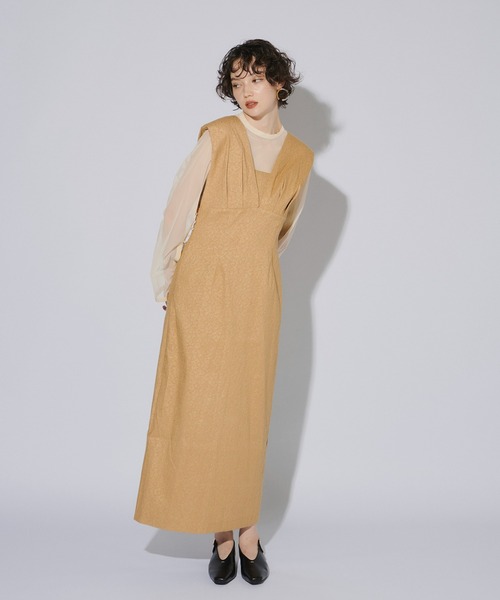 ANDRESD ドレス Vラインジャガードドレス / V line jacquard dress