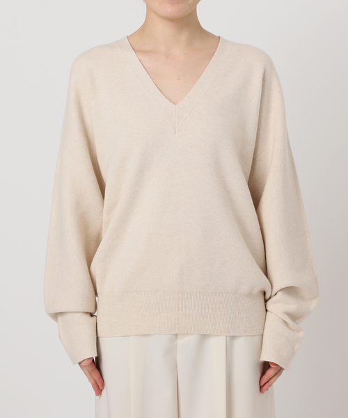 NOBLE（ノーブル） ニット セーター カシミヤMIX スムースVプル