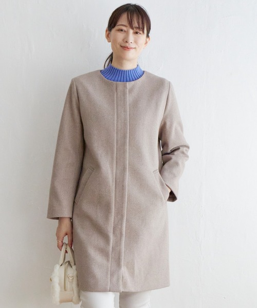 IKKA LOUNGE コート アウター ウールライクフード取り外しコート