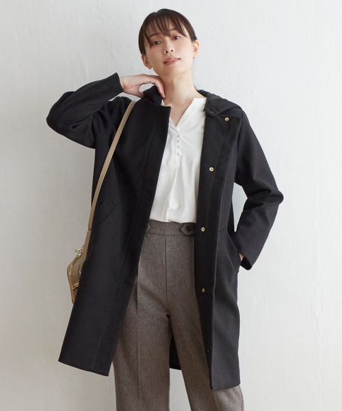 IKKA LOUNGE コート アウター ウールライクフード取り外しコート