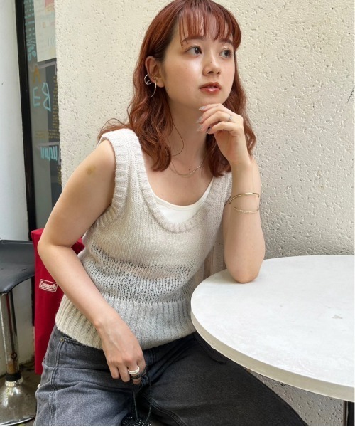 DOUBLE NAME（ダブルネーム） ニット セーター モヘアタッチシアー