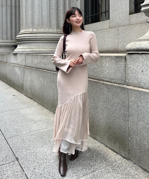 anuans（アニュアンス） ワンピース ドッキングニットワンピース