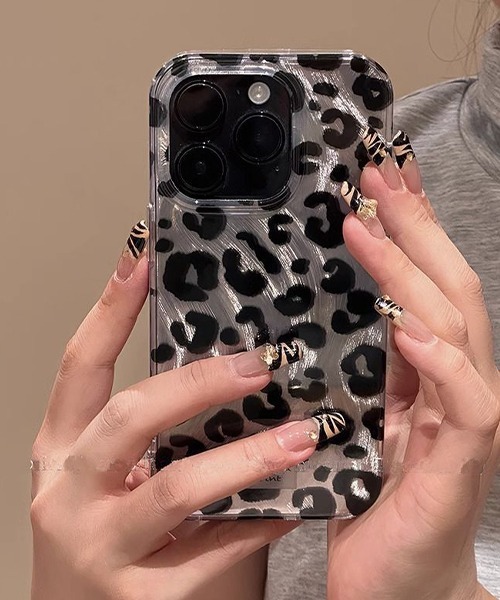c.u.l スマホケース ヒョウ柄 レオパード柄 クリア iPhoneカバー
