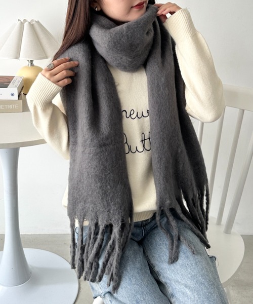 CLEA マフラー ストール ボリュームフリンジマフラー レディース