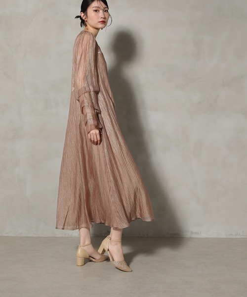 Kana ドレス モチーフレース シアー ワンピース パーティードレス 結婚