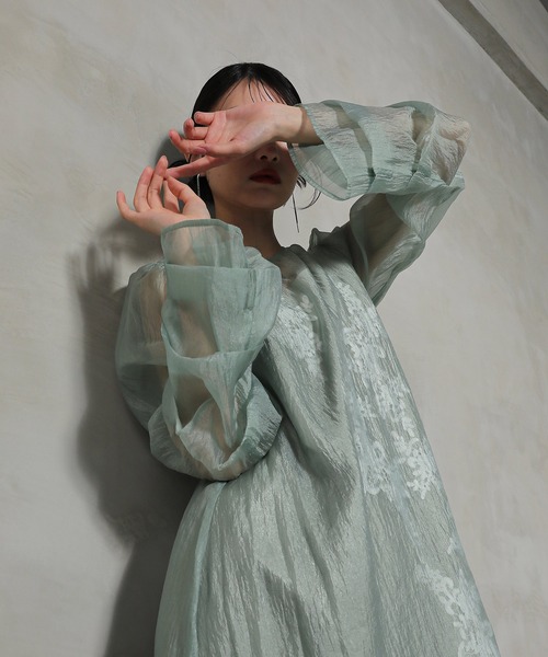 Kana ドレス モチーフレース シアー ワンピース パーティードレス 結婚