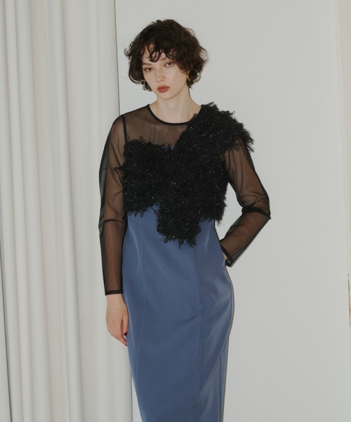 ANDRESD ドレス フリンジグリッターノットドレス / fringe glitter