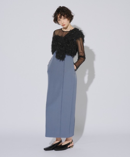 ANDRESD ドレス フリンジグリッターノットドレス / fringe glitter