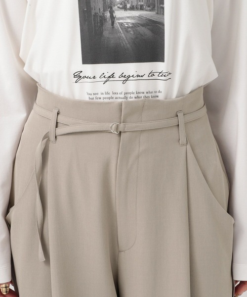 BAYFLOW（ベイフロー） パンツ 「シワになりにくい」ベルト付きサイド