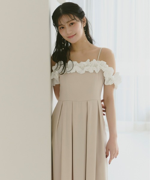 Olu.（オルドット） ドレス 「Kanako×Olu.」ショルダーフリルタック