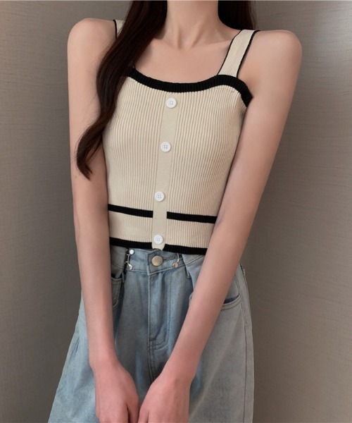 キャミソール フロントボタンニットキャミ : ZOZOTOWN Yahoo!店 - 通販