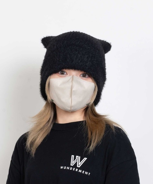 SVEC（シュベック） ニット帽 ニットキャップ 猫耳 スクエアニット