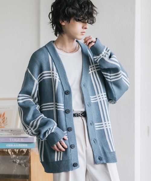 Rocky Monroe（ロッキーモンロー） カーディガン オーバーサイズ総柄V