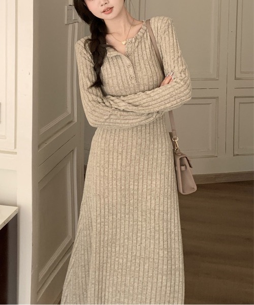 MAISON DE THERESE（メゾン ド テレーズ） ワンピース 裏毛付きニット