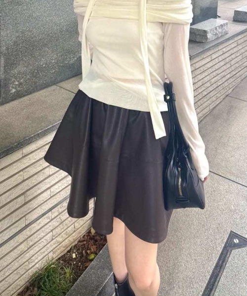 FRAY I.D（フレイ・アイディー） スカート レザーライクサーキュラー