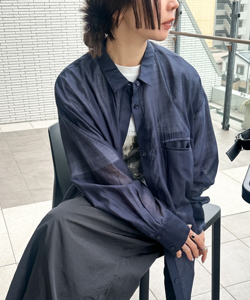 ブラウス シャツ 「SELECT MOCA by SON」シアーオーバーサイズシャツ