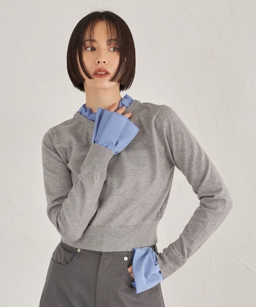 &. NOSTALGIA（ノスタルジア） ニット セーター ドッキングフリル