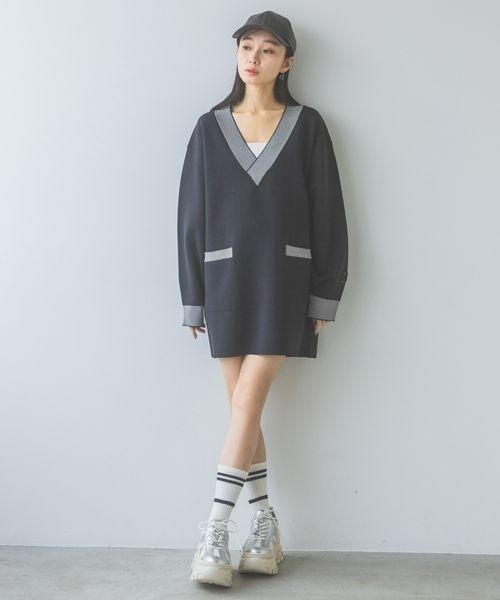 JEANASIS（ジーナシス） ワンピース 12GハイショクジャガードVミニ