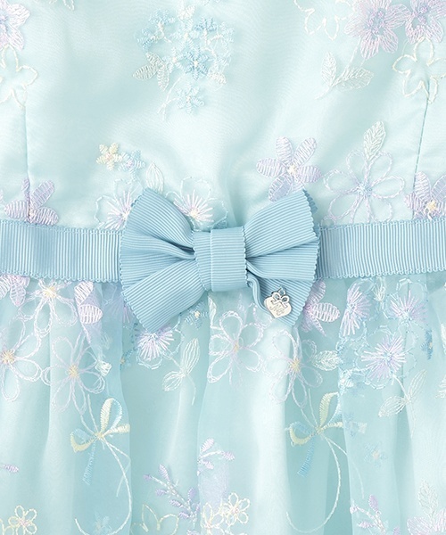 mezzo piano ワンピース 花ブーケレース刺しゅう ワンピース キッズ