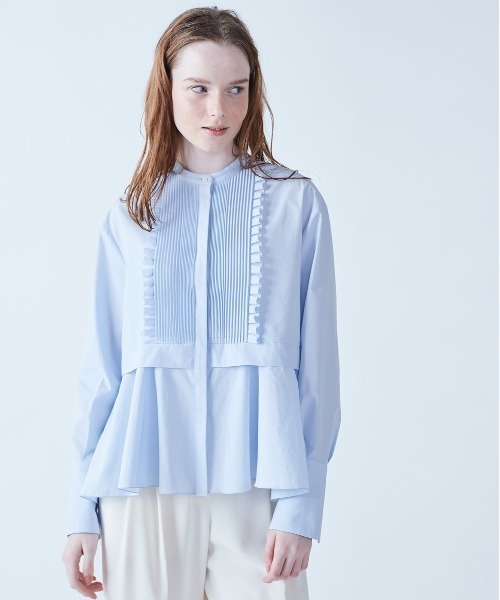 Marilyn Moon（マリリンムーン） タックフリルフレアシャツ レディース