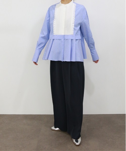 Marilyn Moon（マリリンムーン） タックフリルフレアシャツ レディース