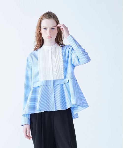 Marilyn Moon（マリリンムーン） タックフリルフレアシャツ レディース