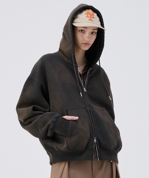 soerte パーカー Heavy weight double zip-up hoodie /ヘビーウェイト