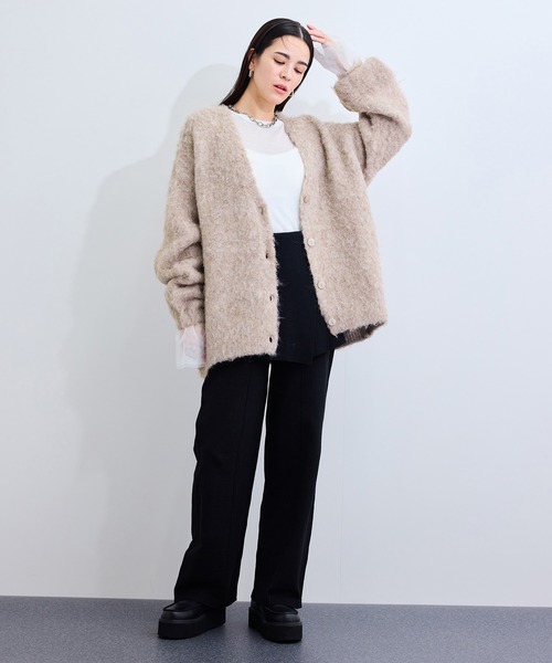 LE CERCLE par rope' カーディガン アルパカタッチヤーンニット