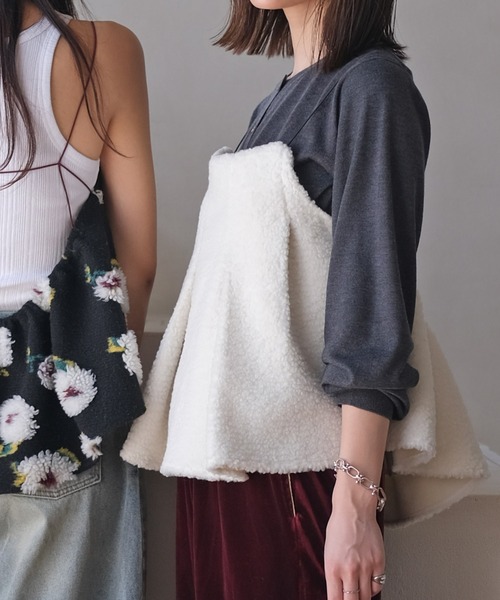 AKTE（アクテ） ブラウス シャツ ボアキャミソール レディース