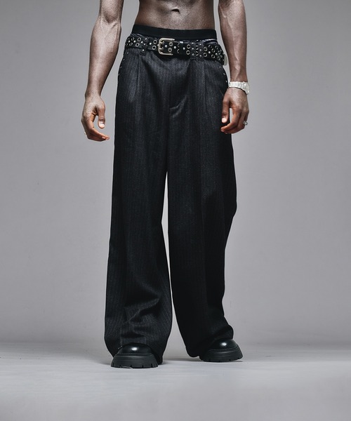 ANDER HUNK スラックス 「新色追加」Studs Design Baggy Slacks