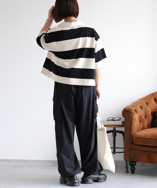 cepo（セポ） tシャツ レースアップラガーショートスリーブポロTee