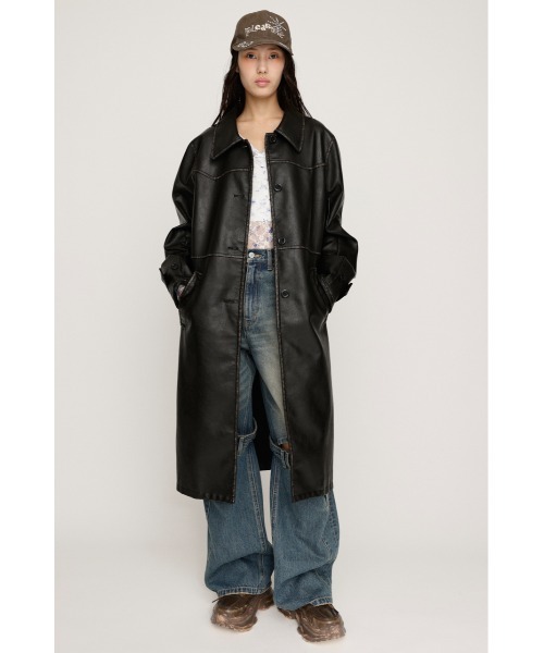 SLY（スライ） ブルゾン アウター LONG F/LEATHER JK ロング フェイク