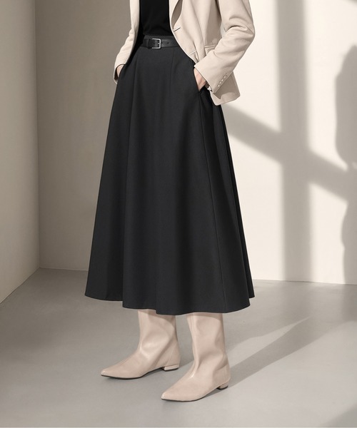 MAMIAN（マミアン） ブーツ ワイドシャフト フラット ロングブーツ