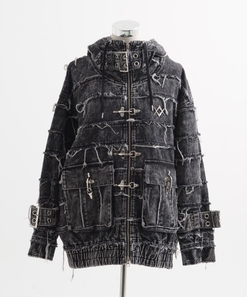 REFLEM（レフレム） パーカー 「REFLEM/レフレム」継ぎ接ぎベルト付き