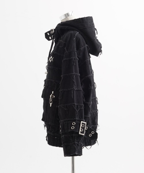 REFLEM（レフレム） パーカー 「REFLEM/レフレム」継ぎ接ぎベルト付き