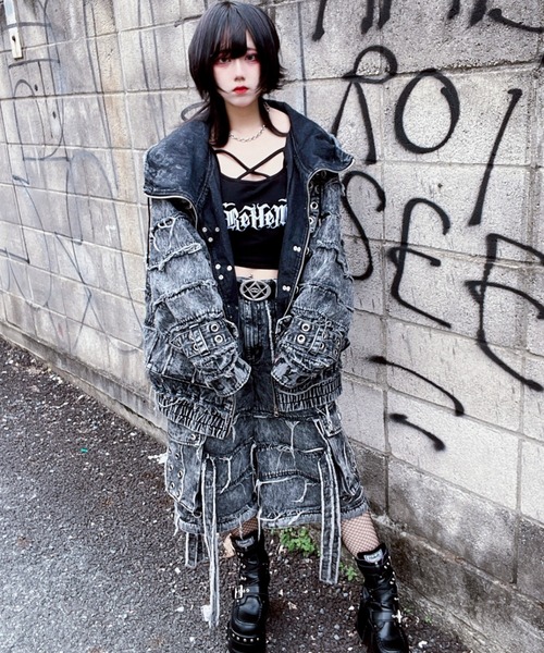 REFLEM（レフレム） パーカー 「REFLEM/レフレム」継ぎ接ぎベルト付き