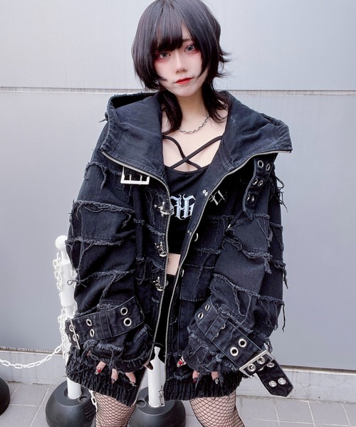 REFLEM（レフレム） パーカー 「REFLEM/レフレム」継ぎ接ぎベルト付き