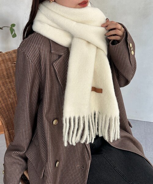 Thevon（ゼヴォン） マフラー ストール フリンジボリュームマフラー