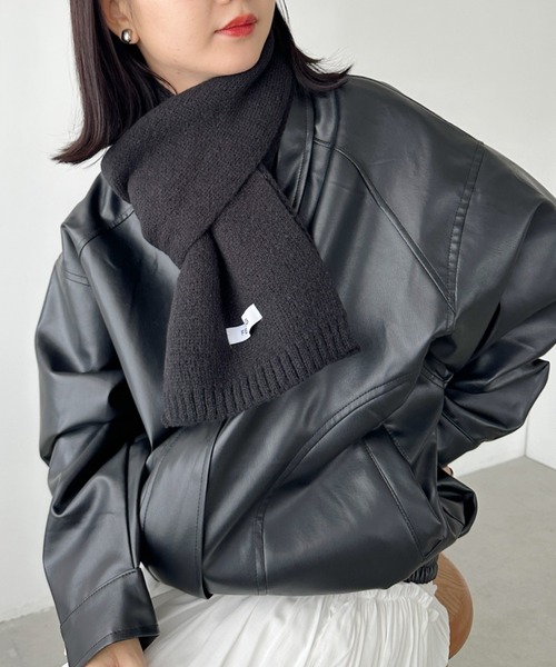 CLEA マフラー ストール ショートニットマフラー レディース