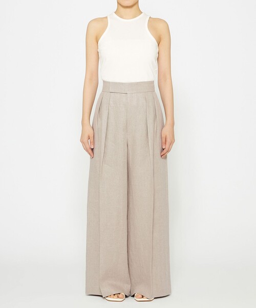 uncrave（アンクレイヴ） パンツ ヘリンボーン リネン ワイドパンツ