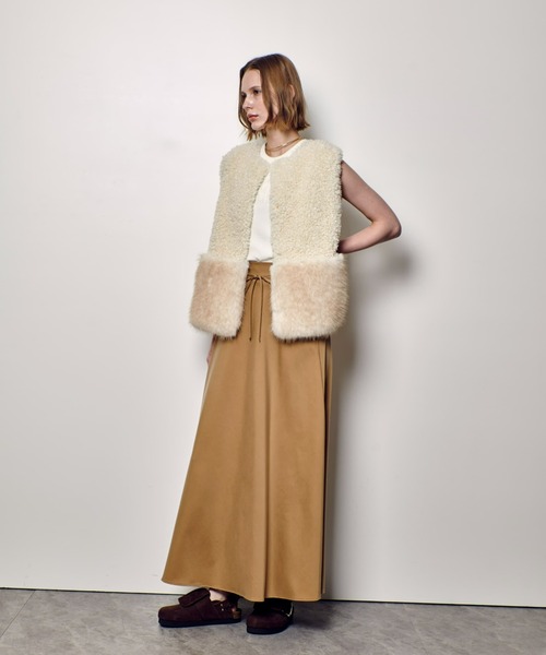 allureville（アルアバイル） ベスト ジレ フェイクボアコンビ