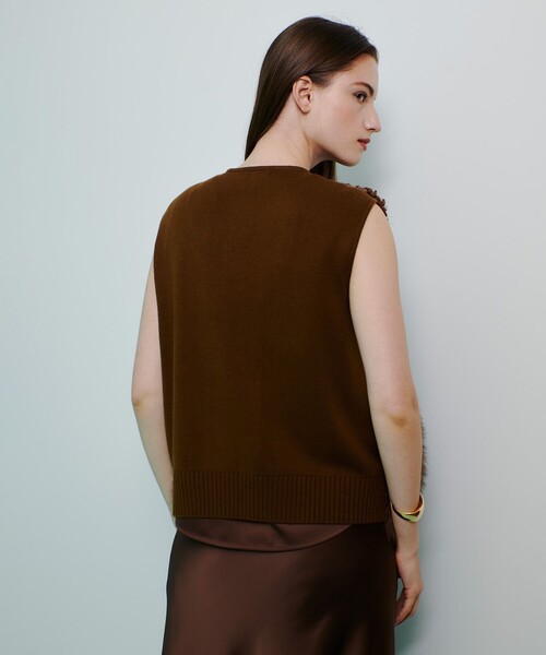 allureville（アルアバイル） ベスト ジレ フェイクボアコンビ